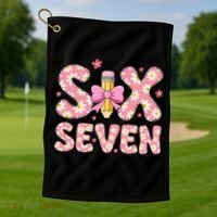 Funny Six Seven 6-7 Meme 67 Teacher  Golf Towel thumb 1