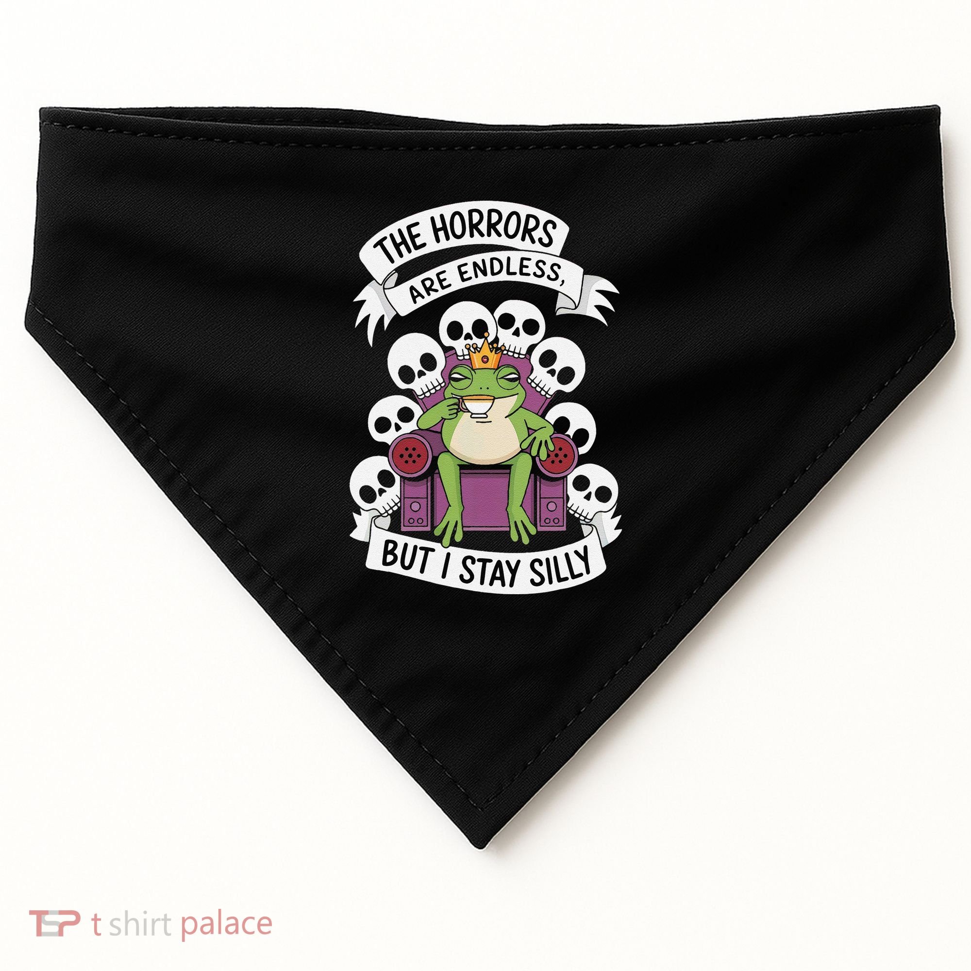 Funny Stay Silly The Horrors Are Endless Meme Remain Silly USA-Made Doggie Bandana