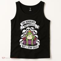 Funny Stay Silly The Horrors Are Endless Meme Remain Silly Tank Top thumb 2
