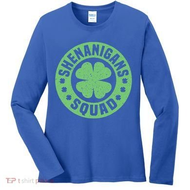 Funny Shenanigans Squad Happy St. Patrick's Day Outfit Women's Long Sleeve Shirt