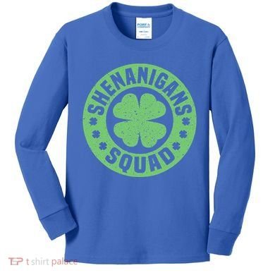 Funny Shenanigans Squad Happy St. Patrick's Day Outfit Kids Long Sleeve Shirt