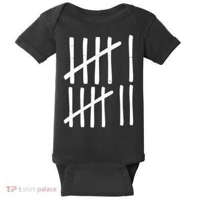 Funny Six Seven 67 Meme Tally Marks 6-7 Numbers Baby Bodysuit