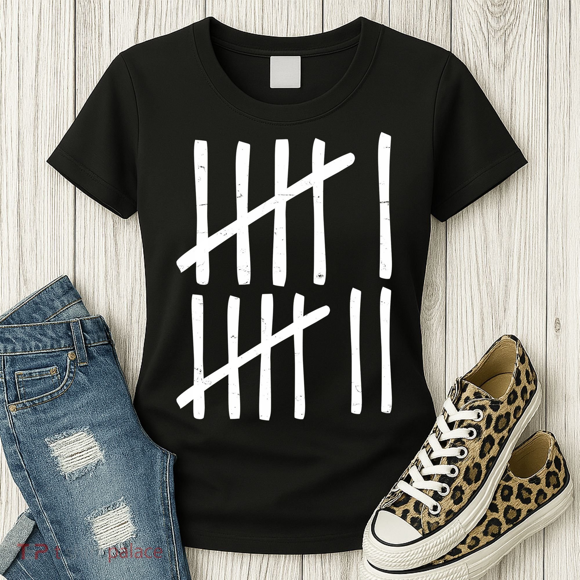 Funny Six Seven 67 Meme Tally Marks 6-7 Numbers Women's T-Shirt