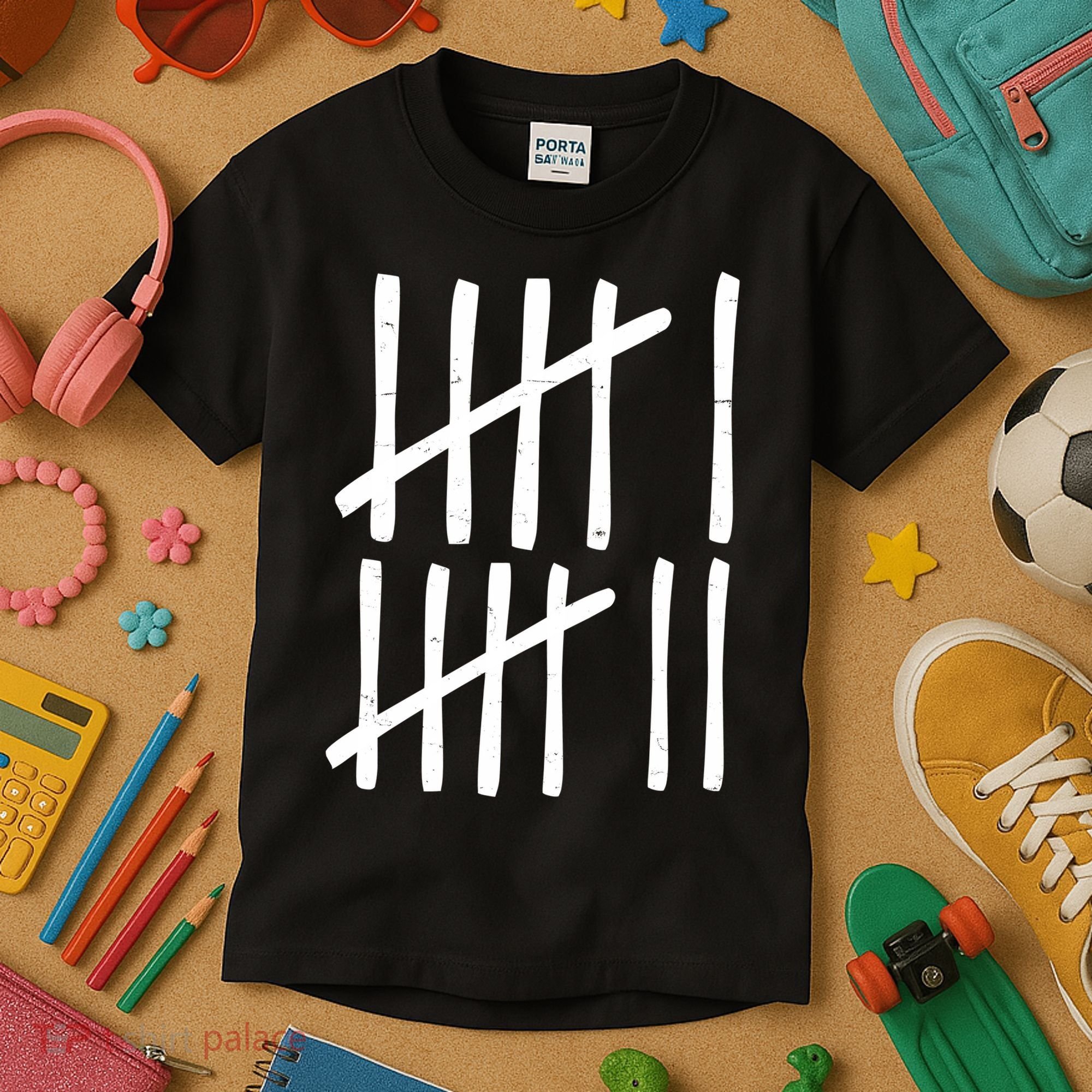 Funny Six Seven 67 Meme Tally Marks 6-7 Numbers Kids T-Shirt
