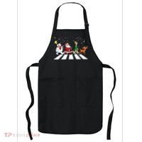 Funny Santa Snowman Elf Reindeer Christmas Abbeys Road Apron thumb 0