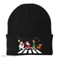 Funny Santa Snowman Elf Reindeer Christmas Abbeys Road Beanie thumb 0