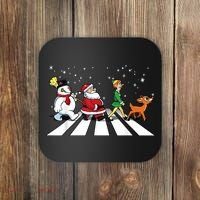 Funny Santa Snowman Elf Reindeer Christmas Abbeys Road Coaster thumb 0
