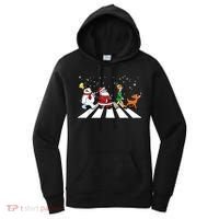 Funny Santa Snowman Elf Reindeer Christmas Abbeys Road Women's Hoodie thumb 0
