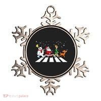 Funny Santa Snowman Elf Reindeer Christmas Abbeys Road Ornament thumb 0