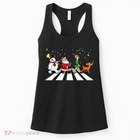 Funny Santa Snowman Elf Reindeer Christmas Abbeys Road Women's Tank Top thumb 0