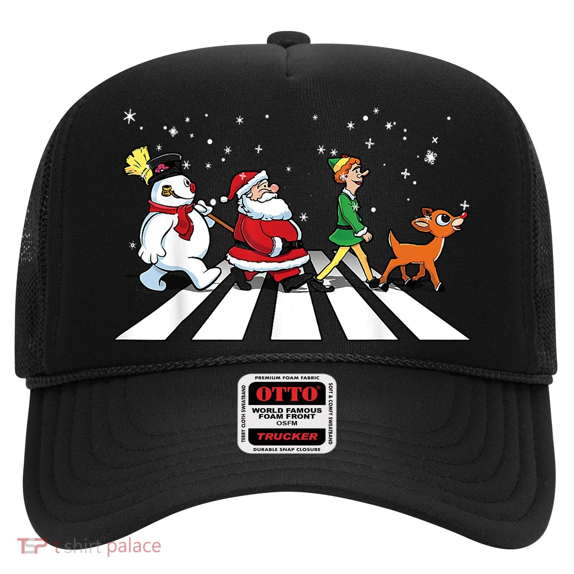 Funny Santa Snowman Elf Reindeer Christmas Abbeys Road Hat