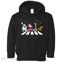 Funny Santa Snowman Elf Reindeer Christmas Abbeys Road Toddler Hoodie thumb 0