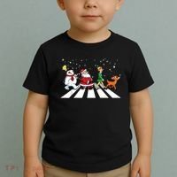 Funny Santa Snowman Elf Reindeer Christmas Abbeys Road Toddler T-Shirt thumb 2