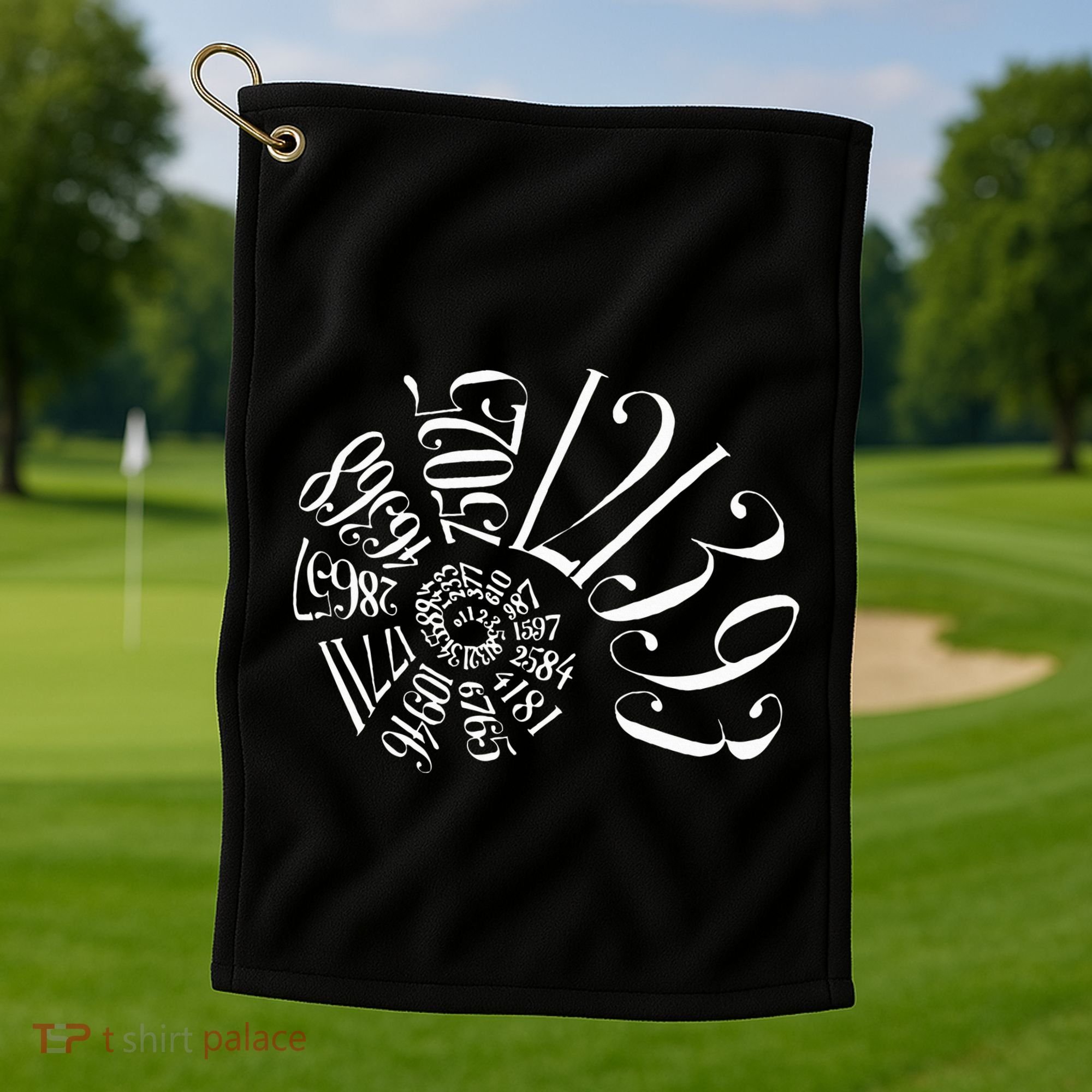 Fibonacci Sequence Spiral Golf Towel