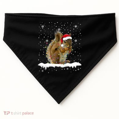 Funny Santa Squirrel Christmas Lights Animals Lover Gift USA-Made Doggie Bandana