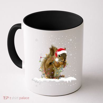 Funny Santa Squirrel Christmas Lights Animals Lover Gift Coffee Mug