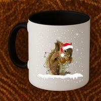 Funny Santa Squirrel Christmas Lights Animals Lover Gift Coffee Mug thumb 2