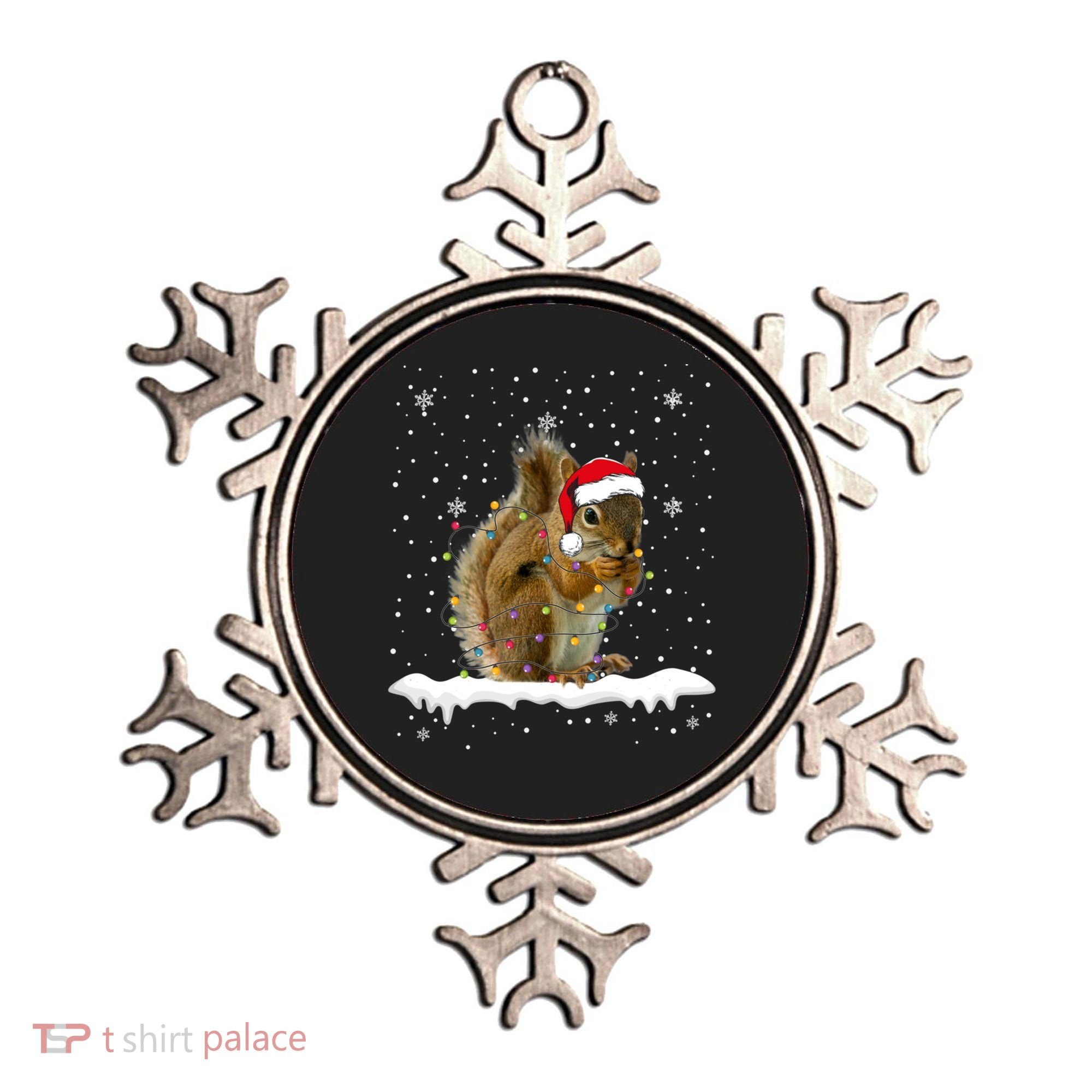 Funny Santa Squirrel Christmas Lights Animals Lover Gift Ornament