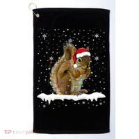 Funny Santa Squirrel Christmas Lights Animals Lover Gift Golf Towel thumb 0