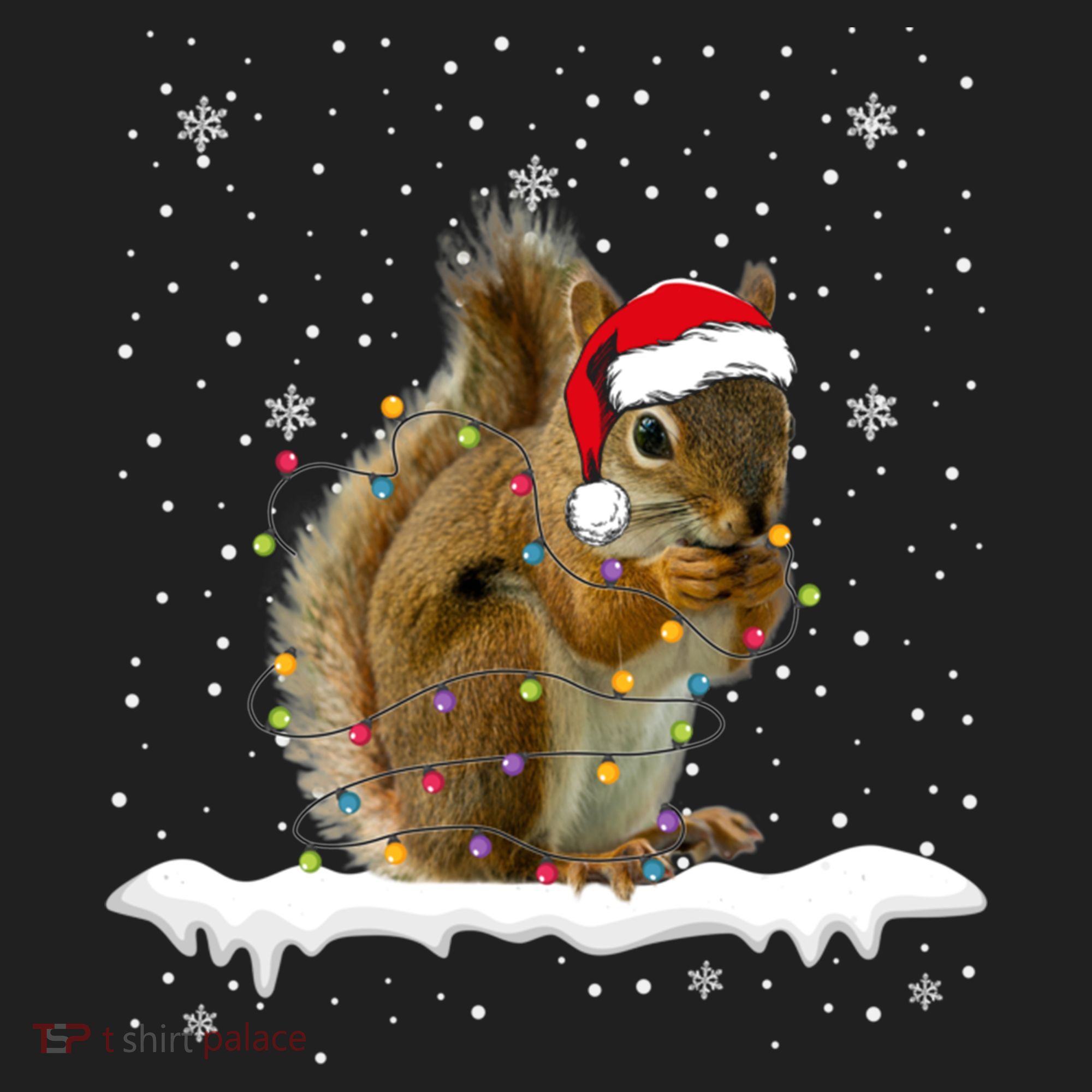 Funny Santa Squirrel Christmas Lights Animals Lover Gift Golf Towel