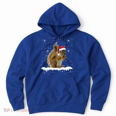 Funny Santa Squirrel Christmas Lights Animals Lover Gift Hoodie