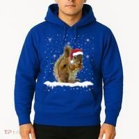 Funny Santa Squirrel Christmas Lights Animals Lover Gift Hoodie thumb 2