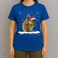 Funny Santa Squirrel Christmas Lights Animals Lover Gift T-Shirt thumb 4