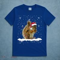 Funny Santa Squirrel Christmas Lights Animals Lover Gift T-Shirt thumb 5