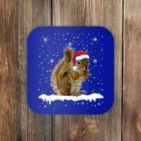 Funny Santa Squirrel Christmas Lights Animals Lover Gift Coaster thumb 0