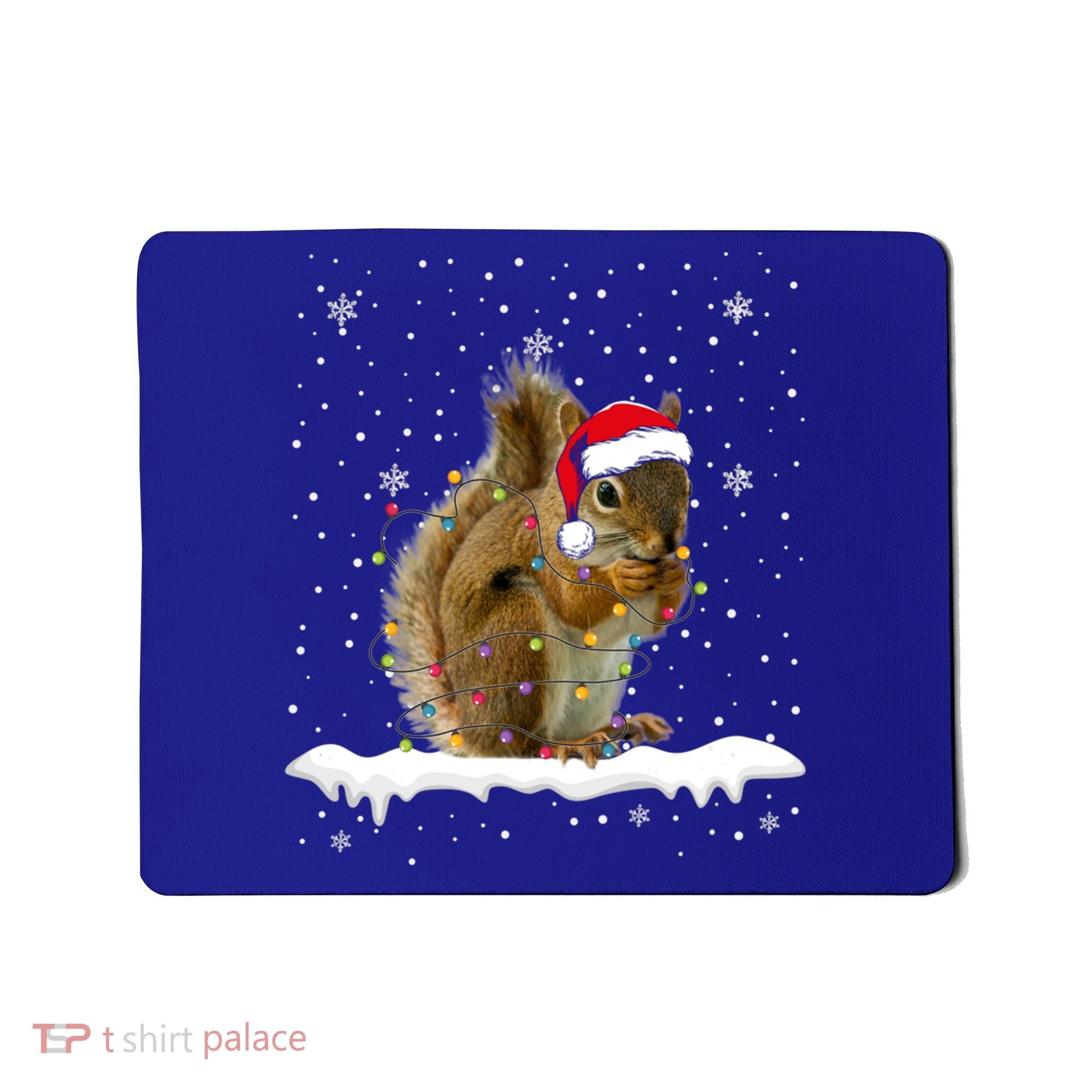 Funny Santa Squirrel Christmas Lights Animals Lover Gift Mousepad
