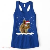 Funny Santa Squirrel Christmas Lights Animals Lover Gift Women's Tank Top thumb 0