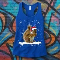 Funny Santa Squirrel Christmas Lights Animals Lover Gift Women's Tank Top thumb 3