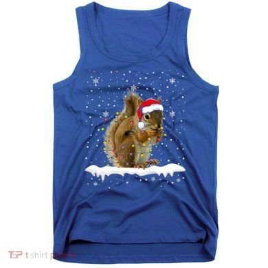 Funny Santa Squirrel Christmas Lights Animals Lover Gift Tank Top