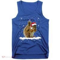 Funny Santa Squirrel Christmas Lights Animals Lover Gift Tank Top thumb 0