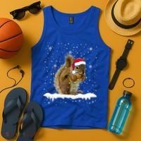 Funny Santa Squirrel Christmas Lights Animals Lover Gift Tank Top thumb 4