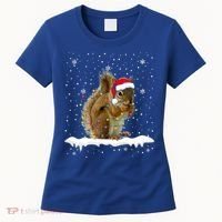 Funny Santa Squirrel Christmas Lights Animals Lover Gift Women's T-Shirt thumb 0