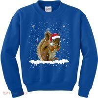 Funny Santa Squirrel Christmas Lights Animals Lover Gift Kids Sweatshirt thumb 0
