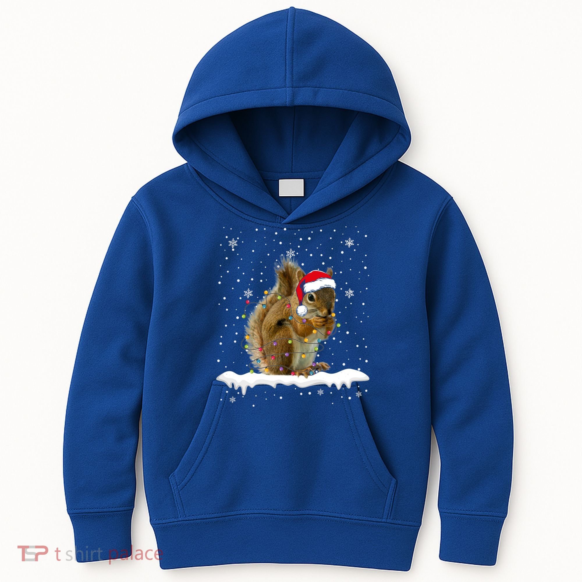 Funny Santa Squirrel Christmas Lights Animals Lover Gift Kids Hoodie