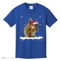 Funny Santa Squirrel Christmas Lights Animals Lover Gift Kids T-Shirt thumb 0