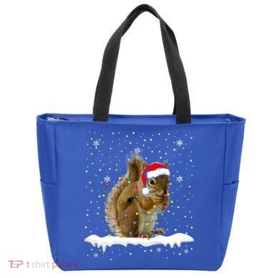 Funny Santa Squirrel Christmas Lights Animals Lover Gift Tote Bag