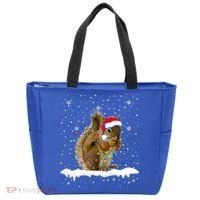 Funny Santa Squirrel Christmas Lights Animals Lover Gift Tote Bag thumb 0