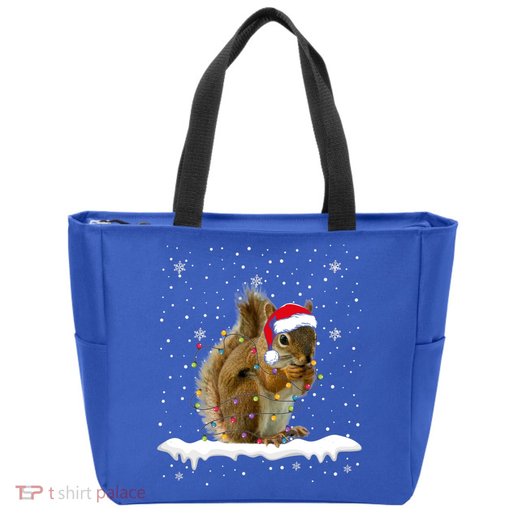 Funny Santa Squirrel Christmas Lights Animals Lover Gift Tote Bag