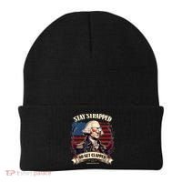 Funny Stay Strapped Or Get Clapped George Washington 1776 Beanie thumb 0