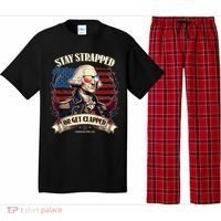 Funny Stay Strapped Or Get Clapped George Washington 1776 Pajama Set thumb 0