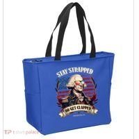 Funny Stay Strapped Or Get Clapped George Washington 1776 Tote Bag thumb 2