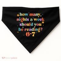 Funny Six Seven 6 7 Meme Teacher Reading Books 6-7 USA-Made Doggie Bandana thumb 0