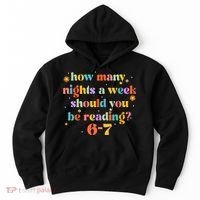 Funny Six Seven 6 7 Meme Teacher Reading Books 6-7 Hoodie thumb 0