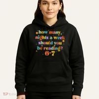 Funny Six Seven 6 7 Meme Teacher Reading Books 6-7 Hoodie thumb 5