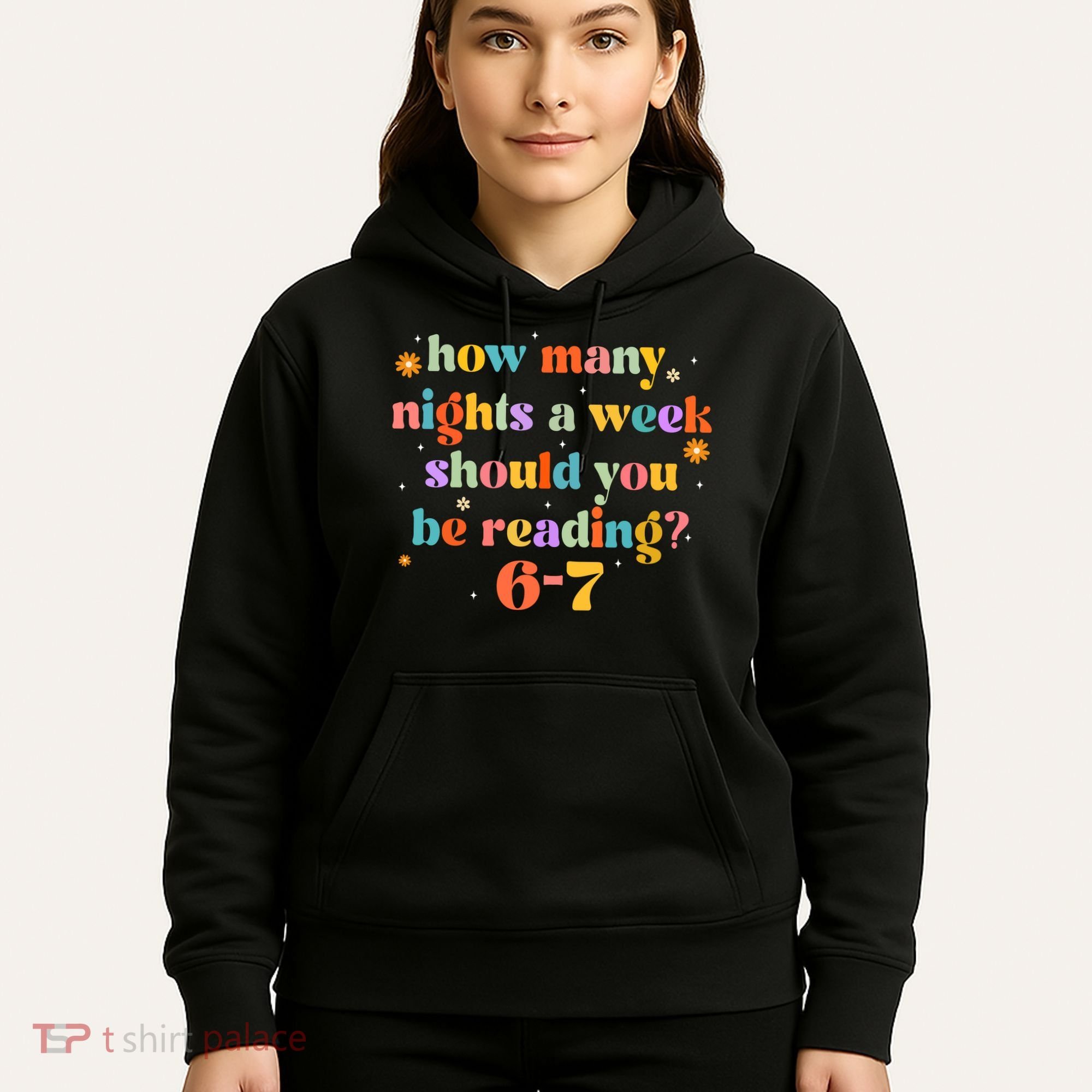 Funny Six Seven 6 7 Meme Teacher Reading Books 6-7 Hoodie