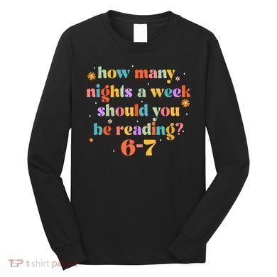Funny Six Seven 6 7 Meme Teacher Reading Books 6-7 Long Sleeve Shirt
